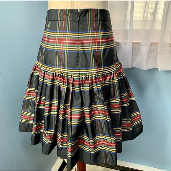 J. Crew Stewart Tartan Plaid Taffeta Skirt Size 0 - Picture 4 of 7
